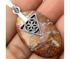 Artisan - Natural Red Moss Agate Pendant SDP118569 P-1659, 24x38 mm