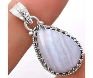 Natural Blue Lace Agate - South Africa Pendant SDP118721 P-1515, 15x22 mm