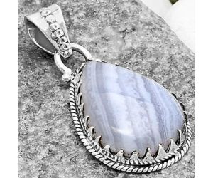Natural Blue Lace Agate - South Africa Pendant SDP118721 P-1515, 15x22 mm