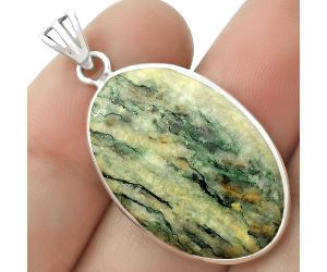 Natural Tree Weed Moss Agate - India Pendant SDP119040 P-1001, 18x28 mm
