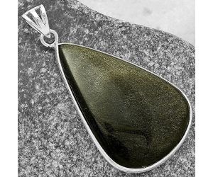 Natural Silver Obsidian Pendant SDP119053 P-1001, 24x36 mm