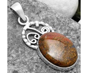 Natural Red Moss Agate Pendant SDP119475 P-1687, 15x21 mm