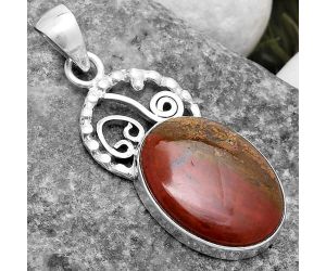 Natural Red Moss Agate Pendant SDP119476 P-1687, 15x20 mm