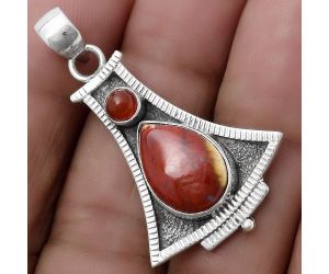 Natural Red Moss Agate & Carnelian Pendant SDP119506 P-1450, 10x14 mm