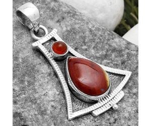 Natural Red Moss Agate & Carnelian Pendant SDP119506 P-1450, 10x14 mm