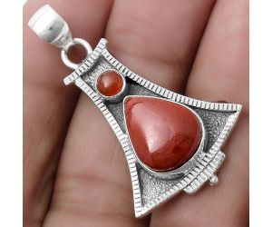 Natural Red Moss Agate & Carnelian Pendant SDP119514 P-1450, 10x14 mm