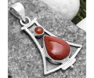 Natural Red Moss Agate & Carnelian Pendant SDP119514 P-1450, 10x14 mm