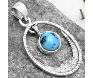 Natural Kingman Turquoise 925 Sterling Silver Pendant P-1629, 9x9 mm