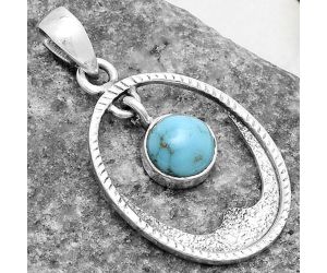 Natural Kingman Turquoise 925 Sterling Silver Pendant P-1629, 8x8 mm