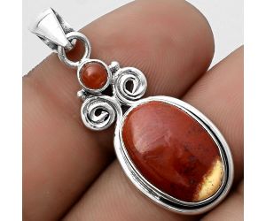 Natural Red Moss Agate & Carnelian Pendant SDP120596 P-1603, 11x17 mm