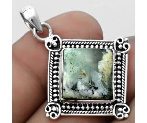 Dendritic Chrysoprase - Africa 925 Sterling Silver Pendant Jewelry SDP121058 P-1040, 15x15 mm