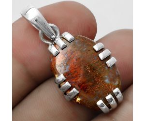 Natural Red Moss Agate Pendant SDP121120 P-1564, 16x22 mm