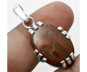 Natural Red Moss Agate Pendant SDP121126 P-1564, 16x22 mm