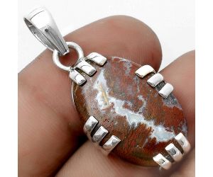 Natural Red Moss Agate Pendant SDP121129 P-1564, 16x23 mm