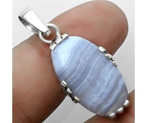 Natural Blue Lace Agate - South Africa Pendant SDP121137 P-1564, 16x25 mm