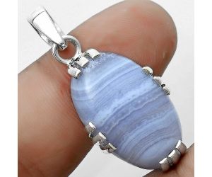 Natural Blue Lace Agate - South Africa Pendant SDP121138 P-1564, 16x24 mm