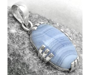 Natural Blue Lace Agate - South Africa Pendant SDP121138 P-1564, 16x24 mm