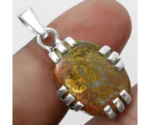 Natural Red Moss Agate Pendant SDP121148 P-1564, 16x21 mm