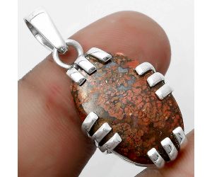 Natural Red Moss Agate Pendant SDP121152 P-1564, 16x22 mm