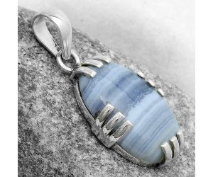 Natural Blue Lace Agate - South Africa Pendant SDP121153 P-1564, 17x25 mm