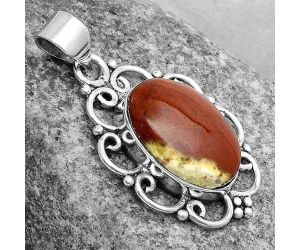Natural Red Moss Agate Pendant SDP121245 P-1699, 11x16 mm