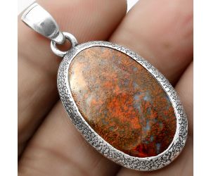 Natural Red Moss Agate Pendant SDP121478 P-1538, 14x24 mm