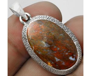 Natural Red Moss Agate Pendant SDP121502 P-1538, 15x24 mm