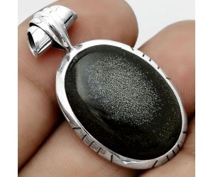 Natural Silver Obsidian Pendant SDP121690 P-1667, 17x24 mm