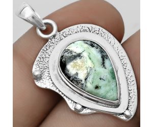 Dendritic Chrysoprase - Africa 925 Sterling Silver Pendant Jewelry SDP121773 P-1498, 11x18 mm