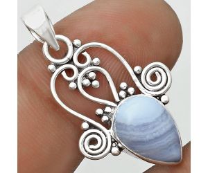 Natural Blue Lace Agate - South Africa Pendant SDP121836 P-1553, 8x12 mm