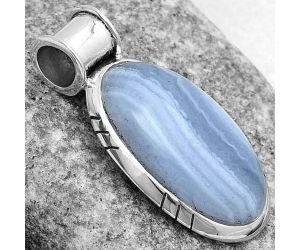 Natural Blue Lace Agate - South Africa Pendant SDP122392 P-1154, 14x25 mm