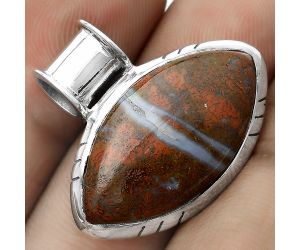 Natural Red Moss Agate Pendant SDP122396 P-1154, 14x26 mm