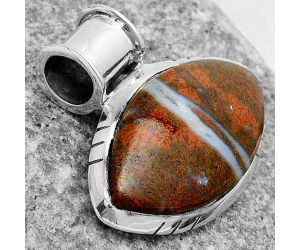 Natural Red Moss Agate Pendant SDP122396 P-1154, 14x26 mm