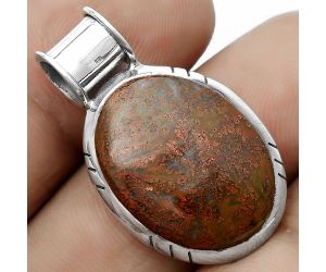 Natural Red Moss Agate Pendant SDP122407 P-1154, 16x22 mm