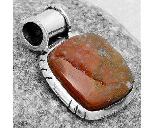 Natural Red Moss Agate Pendant SDP122420 P-1154, 17x17 mm