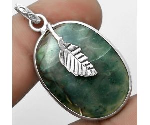 Dendritic Chrysoprase - Africa 925 Sterling Silver Pendant Jewelry SDP122464 P-1585, 20x28 mm