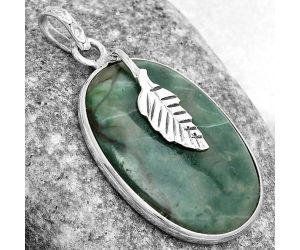 Dendritic Chrysoprase - Africa 925 Sterling Silver Pendant Jewelry SDP122464 P-1585, 20x28 mm