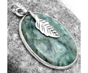 Dendritic Chrysoprase - Africa 925 Sterling Silver Pendant Jewelry SDP122467 P-1585, 20x28 mm