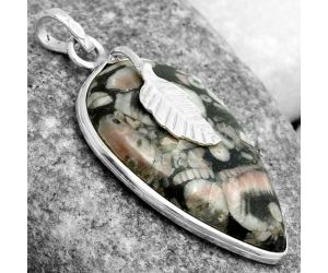 Natural Crinoid Fossil Coral Pendant SDP122476 P-1585, 18x31 mm