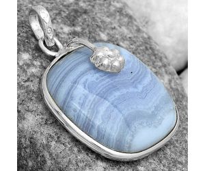 Natural Blue Lace Agate - South Africa Pendant SDP122574 P-1700, 24x24 mm