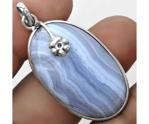 Natural Blue Lace Agate - South Africa Pendant SDP122594 P-1700, 20x34 mm