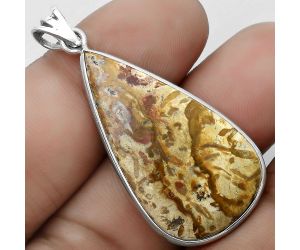 Natural Palm Root Fossil Agate Pendant SDP122954 P-1001, 20x36 mm