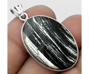 Natural Silver Leaf Obsidian Pendant SDP122977 P-1001, 20x30 mm