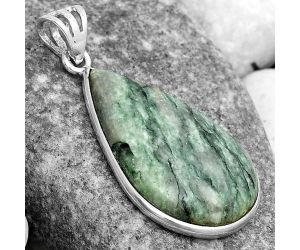 Natural Tree Weed Moss Agate - India Pendant SDP122991 P-1001, 19x30 mm