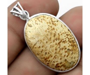 Natural Palm Root Fossil Agate Pendant SDP123110 P-1001, 19x28 mm