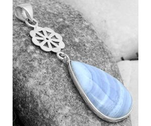 Natural Blue Lace Agate - South Africa Pendant SDP123184 P-1634, 17x26 mm
