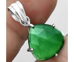 Faceted Natural Green Onyx Pendant SDP123252 P-1013, 14x14 mm