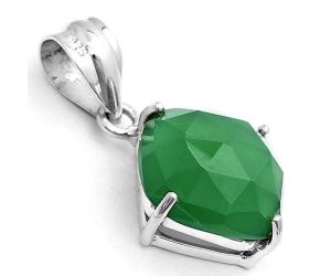 Faceted Natural Green Onyx Pendant SDP123291 P-1013, 14x14 mm