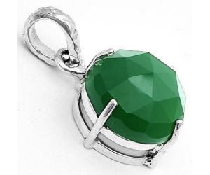 Faceted Natural Green Onyx Pendant SDP123302 P-1013, 14x14 mm