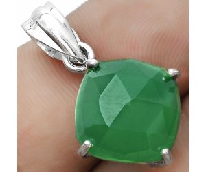 Faceted Natural Green Onyx Pendant SDP123304 P-1013, 14x14 mm